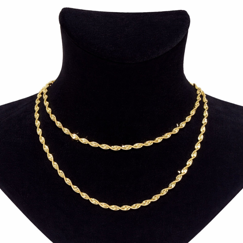 Xuping 14K Altın Kaplama 60 cm Burgu Zincir Premium Kolye