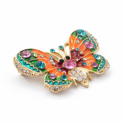 Renkli Taşlı Kelebek Broş