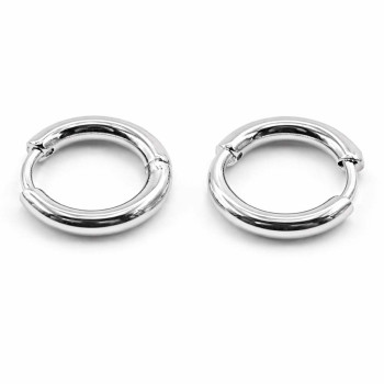 Gümüş Renk Minimal Halka Küpe | Klasik Kadın Küpe (Çift)