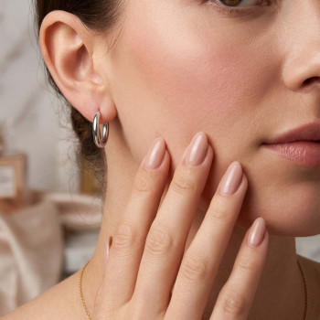 Gümüş Renk Minimal Halka Küpe | Klasik Kadın Küpe (Çift)