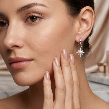 Gümüş Renk Minimal Halka Küpe | Klasik Şık Kadın Küpe