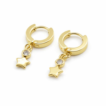 Altın Renk Yıldız Figürlü Küpe | Minimal Şık Kadın Küpe