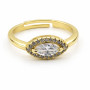 Altın Renk Oval Taş Detaylı Ayarlanabilir Yüzük