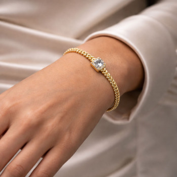 Xuping 14K Altın Kaplama Örgü Zincir Premium Bileklik