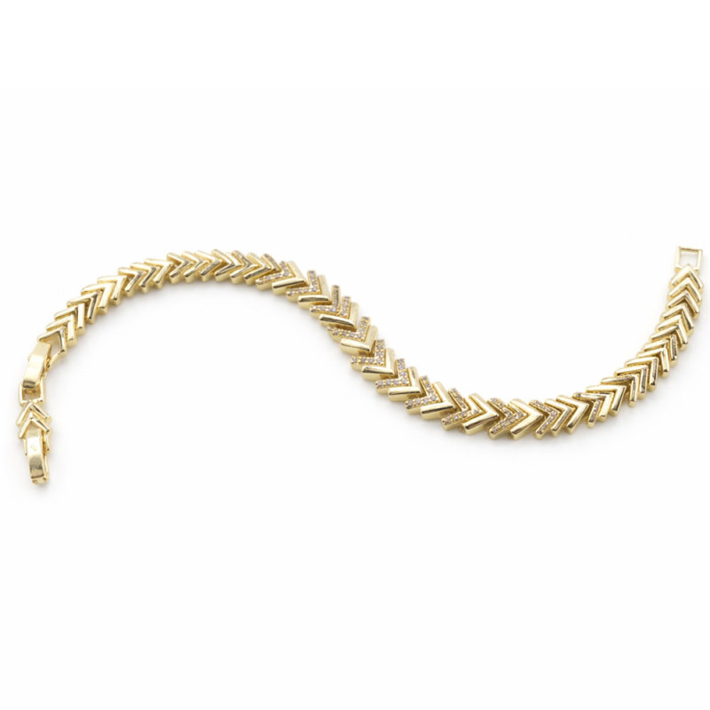 Xuping 14K Altın Kaplama Geometrik Zincir Premium Bileklik