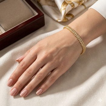 Xuping 14K Altın Kaplama Parlak Zincir Premium Bileklik