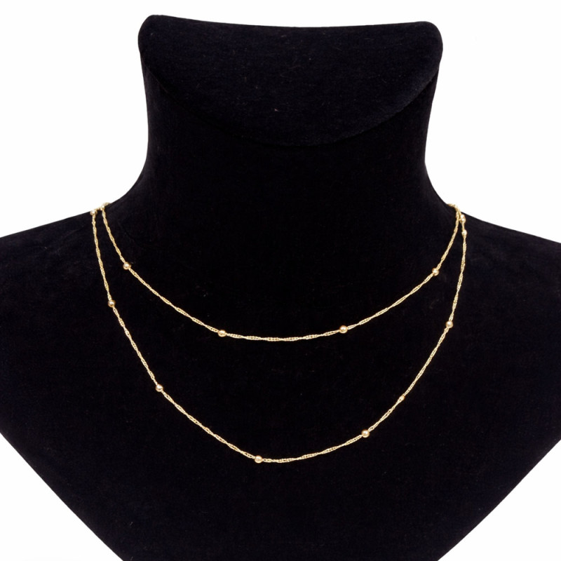 Xuping 14K Altın Kaplama 60 cm Minimal Top Detaylı Premium Kolye