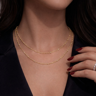 Xuping 14K Altın Kaplama 60 cm Minimal Top Detaylı Premium Kolye